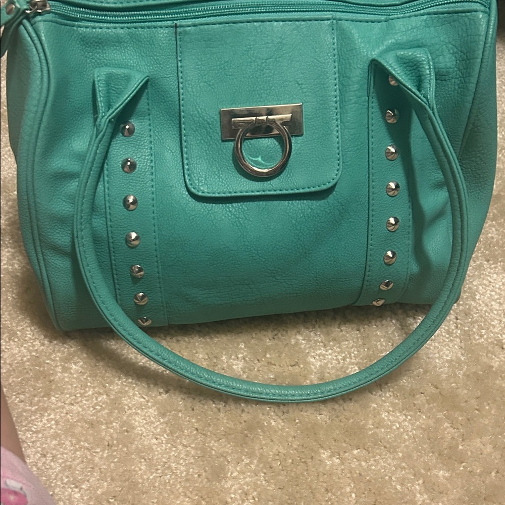 Elegant Teal Satchel Bag